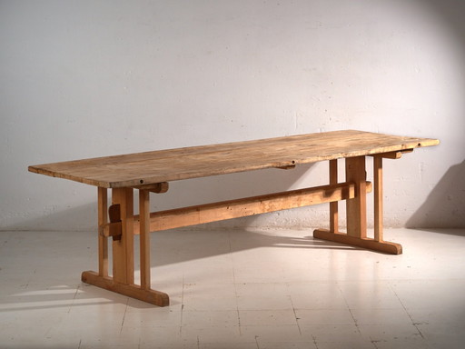 Table de salle à manger de réfectoire ancienne en pin – Europe Centrale, circa 1900