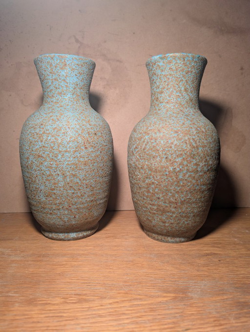 Pair of Vintage Stoneware Vases by Hubert Guy, Potter of Accolay