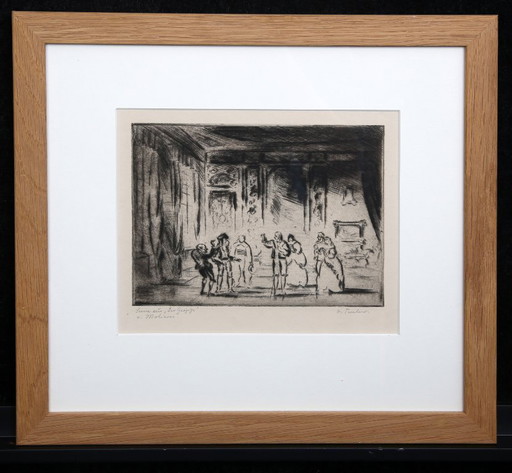 Teuber, Hermann - L'Avare (Scène de Molière) - Eau-forte - Encadrée - Signée à la main