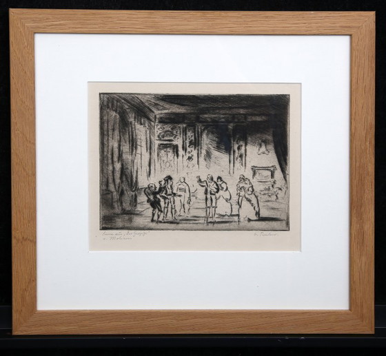 Image 1 of Teuber, Hermann - L'Avare (Scène de Molière) - Eau-forte - Encadrée - Signée à la main