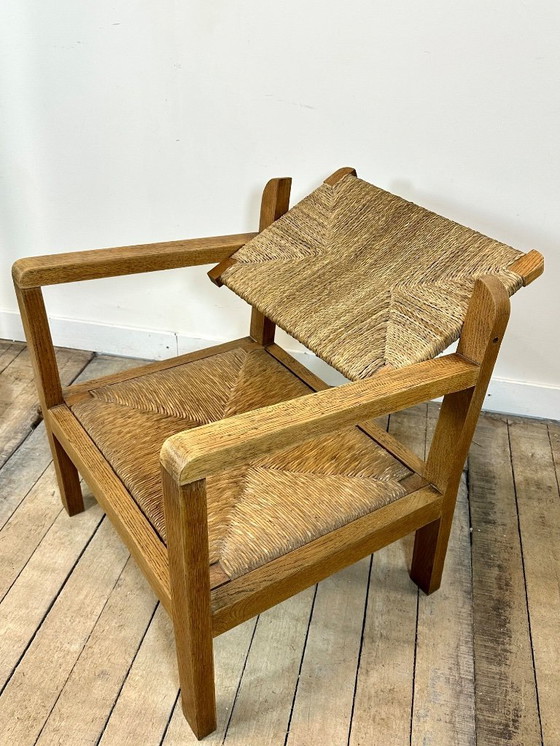 Image 1 of Brutalist oak armchair, 1950s