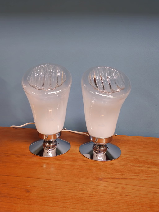 Set Of 2 Table Lamps Murano Italy Bed Lamps Lamps Lamp