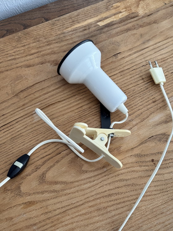Image 1 of Vintage white clamp spotlight from the 1970s