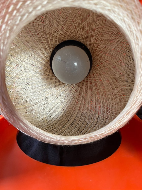 Image 1 of Vintage Hanging Lamp Cube Space Age Design Richard Essig Red 70s Pop Art Cube