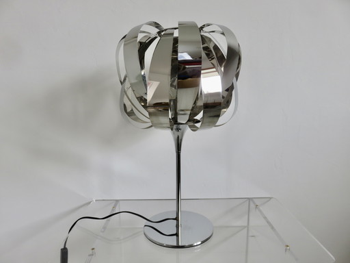 Large 70' 80' Chromed Metal Space Age Lamp