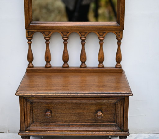 Antique mirror with cabinet, beautiful set!