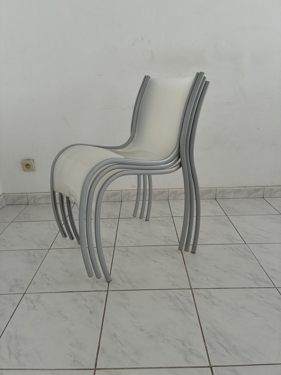 3x Vintage FPE Chair Ron Arad Kartell Italy Set Price – Dining chairs, Plastic, Aluminium (photo 3 of 15)