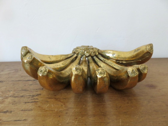 Banana sculpture in gilded resin, vide poche, 80s - 90s, Decorative Objects, Gold (photo 3 of 11)