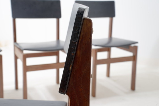 Mid-Century Set van 'Abstracta' stoelen van Jos De Mey – Eetkamerstoelen, Leather (photo 7 of 15)