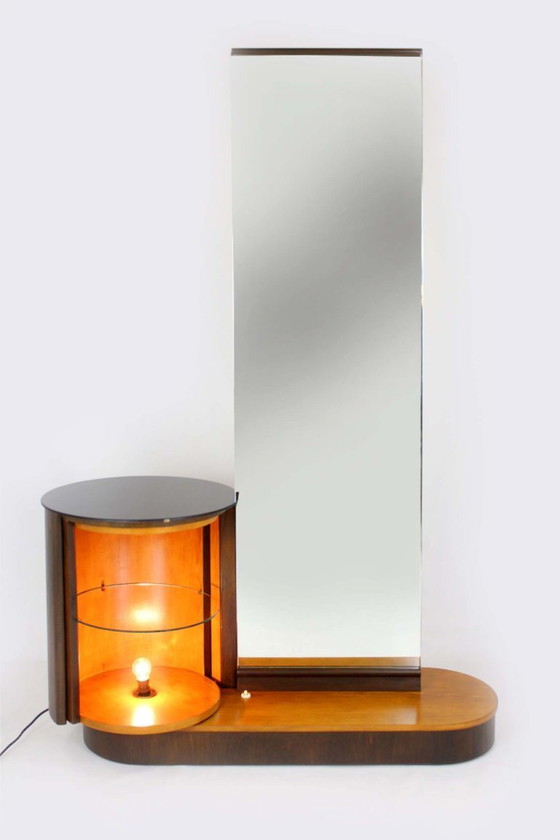 Image 1 of Toeletta restaurata con specchio di Jindrich Halabala per Up Zavody, anni '40