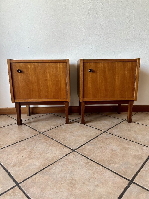 Pair of Vintage Mid-Century Teak Nightstands | Italy 1960's - 1970's