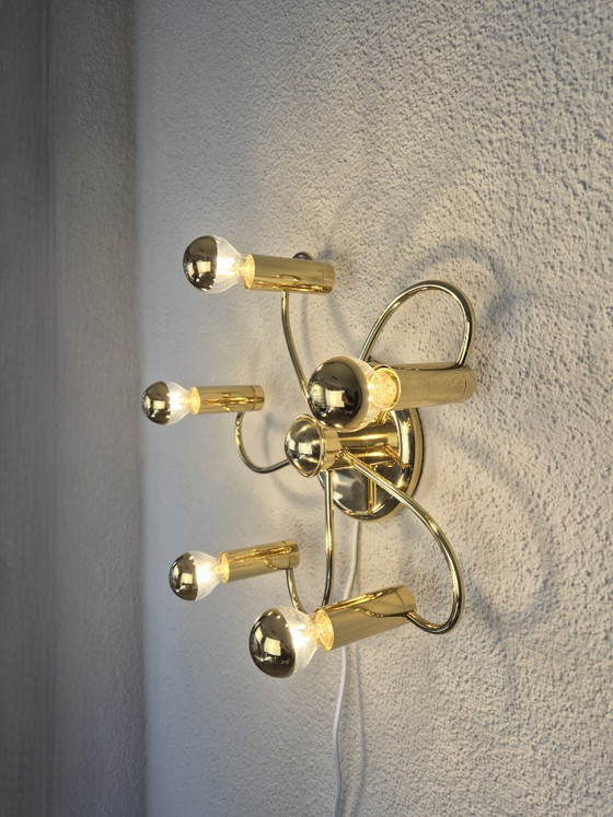 Honsel 5-Light Brass Ceiling Lamp E14 Modern Vintage Chandelier, Tested, Ceiling lights, Metal, Gold (photo 3 of 11)