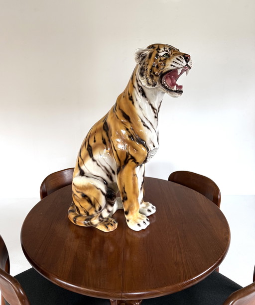 Vintage XXL ceramic tiger, Italy '60