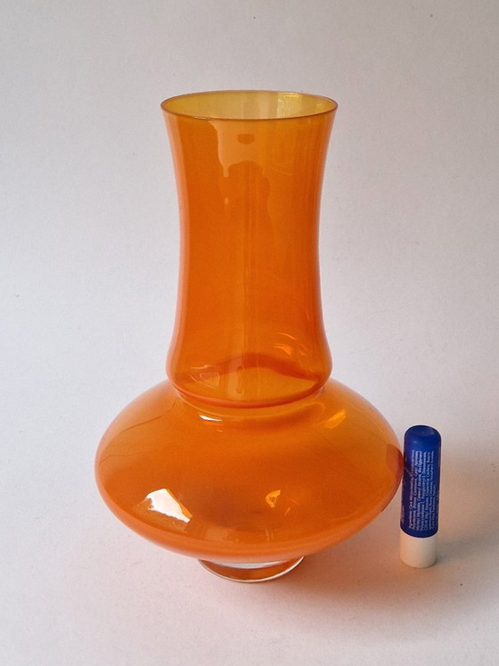 Åseda Glasbruk Sweden - Grande vaso arancione di Bo Borgström - Anni '70 – Åseda Glasbruk Zweden, Vasi (photo 2 of 7)