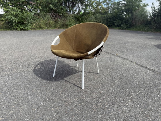 Fauteuil en cuir vintage Space Age Balloon Chair de Lusch & Co des années 70 – Leather, Metal (photo 7 of 7)