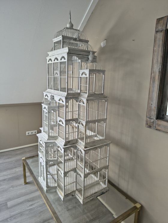 Image 1 of Eyecatcher one of kind Vintage wooden birdcage xl