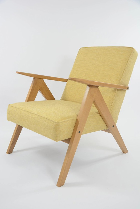Image 1 of KOMPAS fauteuil, gevlekt geel