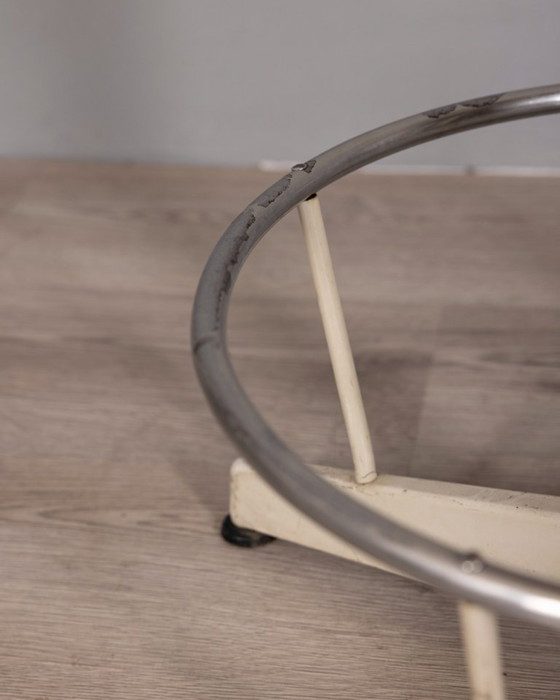 Image 1 of Tabouret vintage des années 1960 en métal et bois, au design industriel