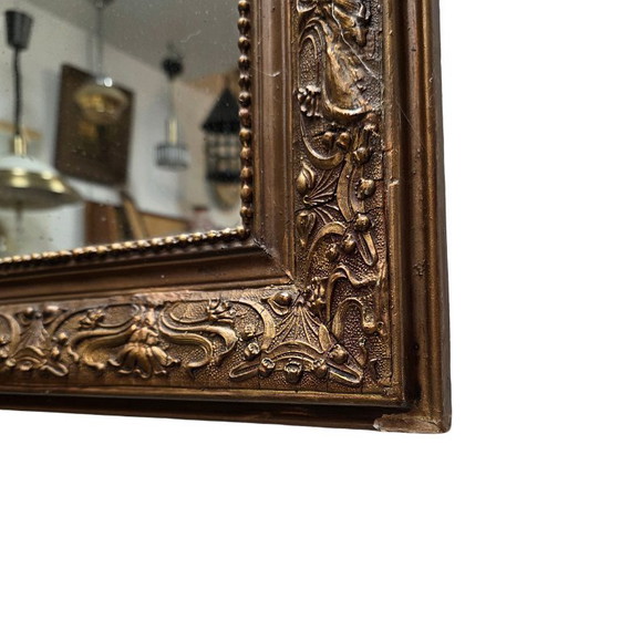 Image 1 of Antiek Franse Art Nouveau Spiegel, Begin 1900