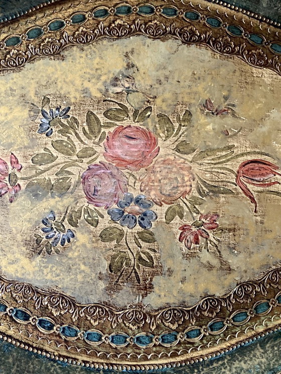 Image 1 of Florentine painted wooden tray, 1950-1960