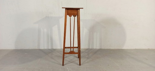Vintage Arts and Crafts wooden plant stand 