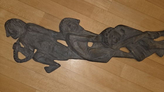 Großes Bronze Relief „Die Tauziehenden“ Joseph Krautwald 1m Wandrelief Skulptur – Bildhauerei (photo 2 of 5)