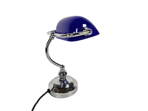 Lampe de banquier - style Tiffany - métal - opaline - années 90