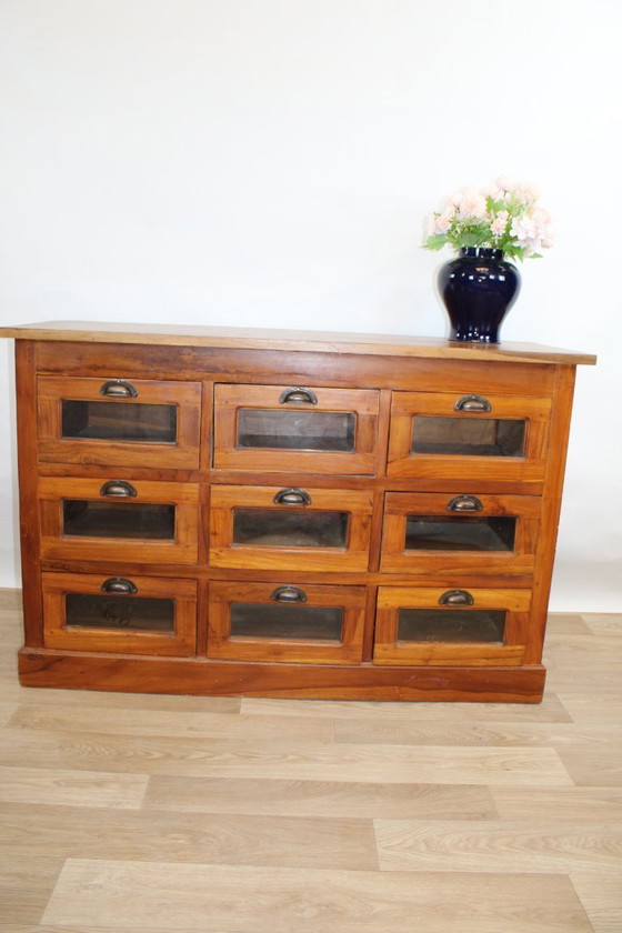 Image 1 of Bandeja de 9 cajones para semillas de castaño 1960 Francia