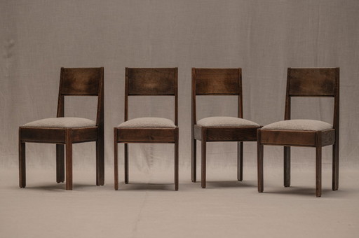 Primo set di sedie da pranzo minimaliste, scuola Haagse