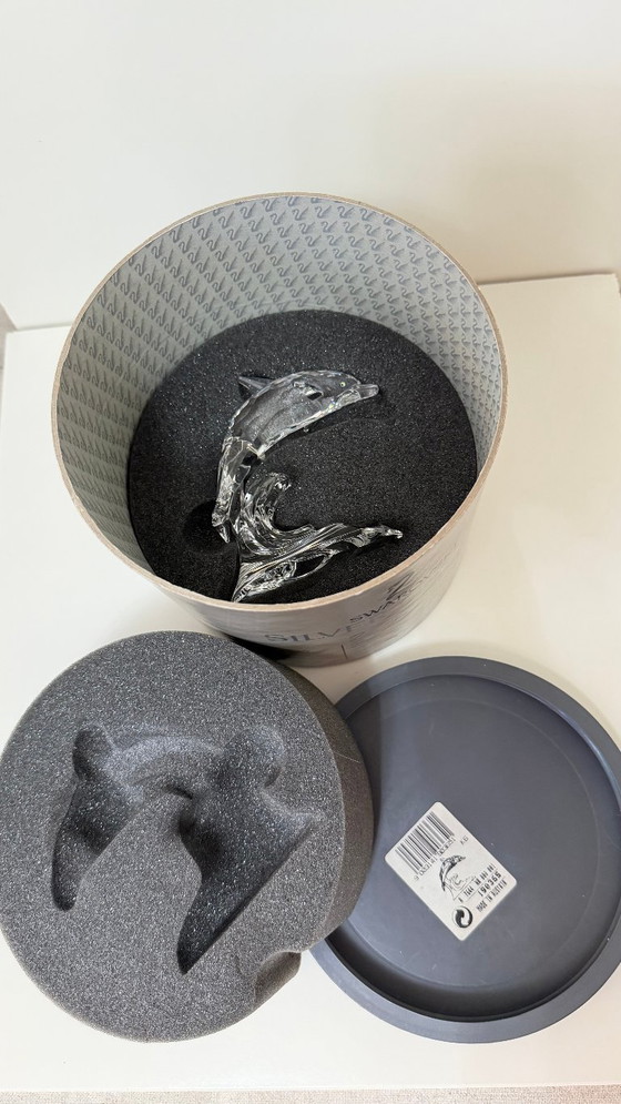 Image 1 of Swarovski "Dolphin on a Wave" con scatola (190365, Collezione "South Sea") - "Dolphin on a Wave" / "Dauphin sur une vague"