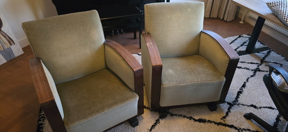 Image 1 of 2 art deco armchairs