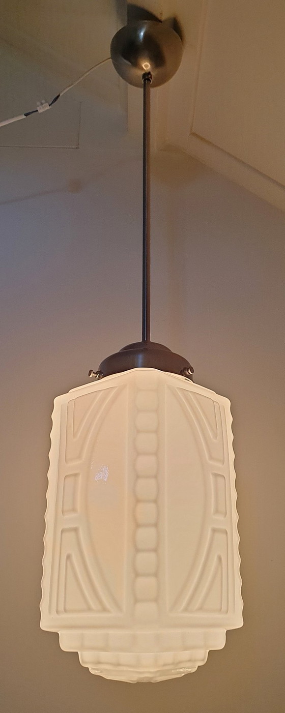 Image 1 of Art Deco hanglamp opaline glas 