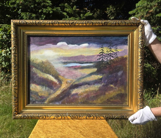 Dipinto a olio paesaggistico impressionista vintage e suggestivo – Dipinti e disegni, Tela (photo 2 of 12)