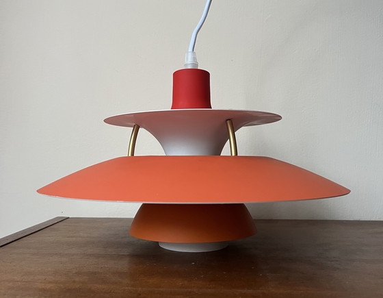 Image 1 of Louis Poulsen inspirierte dänische Designer-Pendelleuchte orange hi