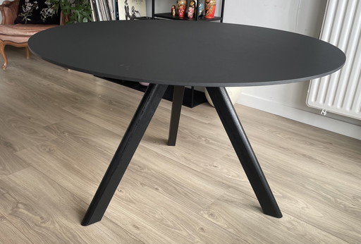 Hay CPH20 Table de salle à manger - teinté noir / linoléum noir - 120 cm
