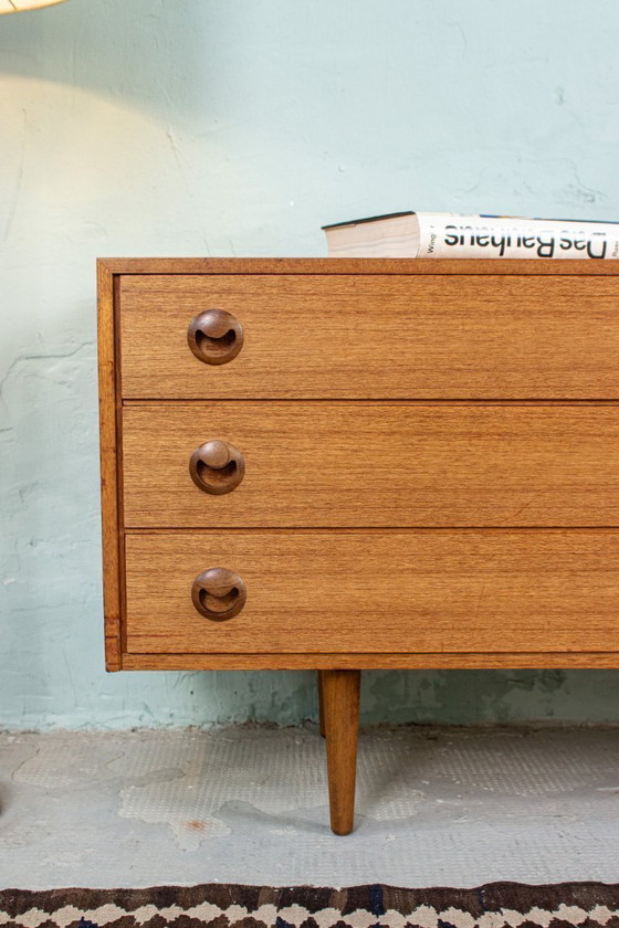 Image 1 of Vintage teak sideboard, chest of drawers, lowboard, Danish 1960s