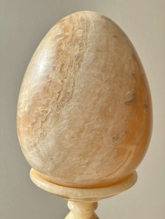 Image 1 of Lámpara de pie rara de mediados de siglo en alabastro