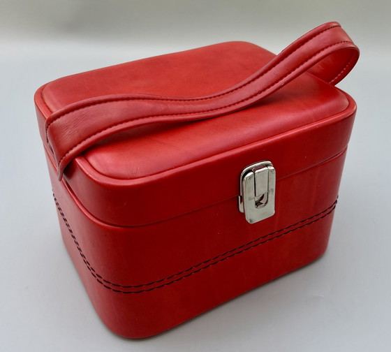 Image 1 of Borsa cosmetica rossa vintage / beauty case – anni '60 / '70
