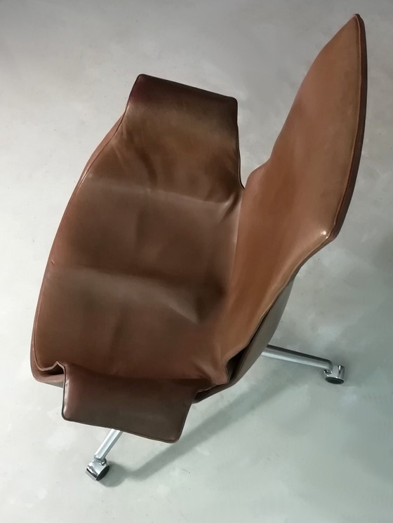 Image 1 of Sedia da ufficio in pelle Kill FK67 Icone 1967 Fabricius Kastholm Tulip a 3 gambe Knoll