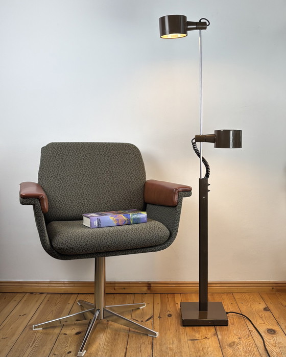 Image 1 of Vintage Floor Lamp by Ronald Homes for Conelight Twinlight 1970s Space Age Industrial design Mid Century 70s Minimalism