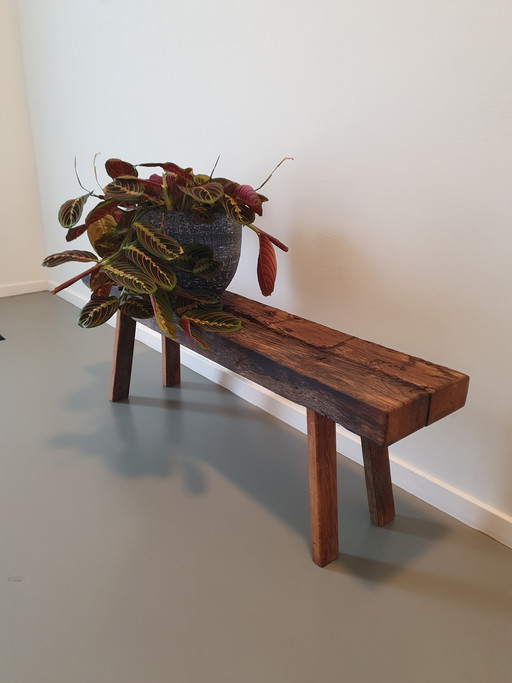 Eiken bankje lxbxh 100x22x35cm