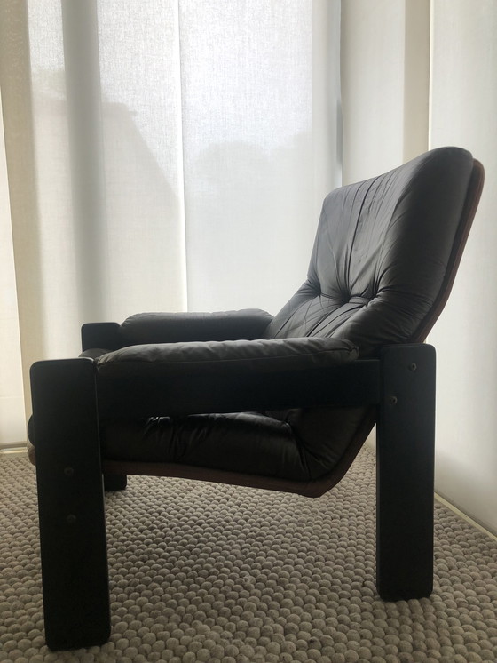 Image 1 of Jaren 70 Leren Fauteuil Scandinavisch Design