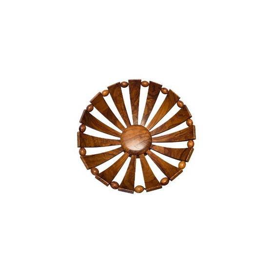 Image 1 of Vintage French olive wood fruit bowl, 1970s