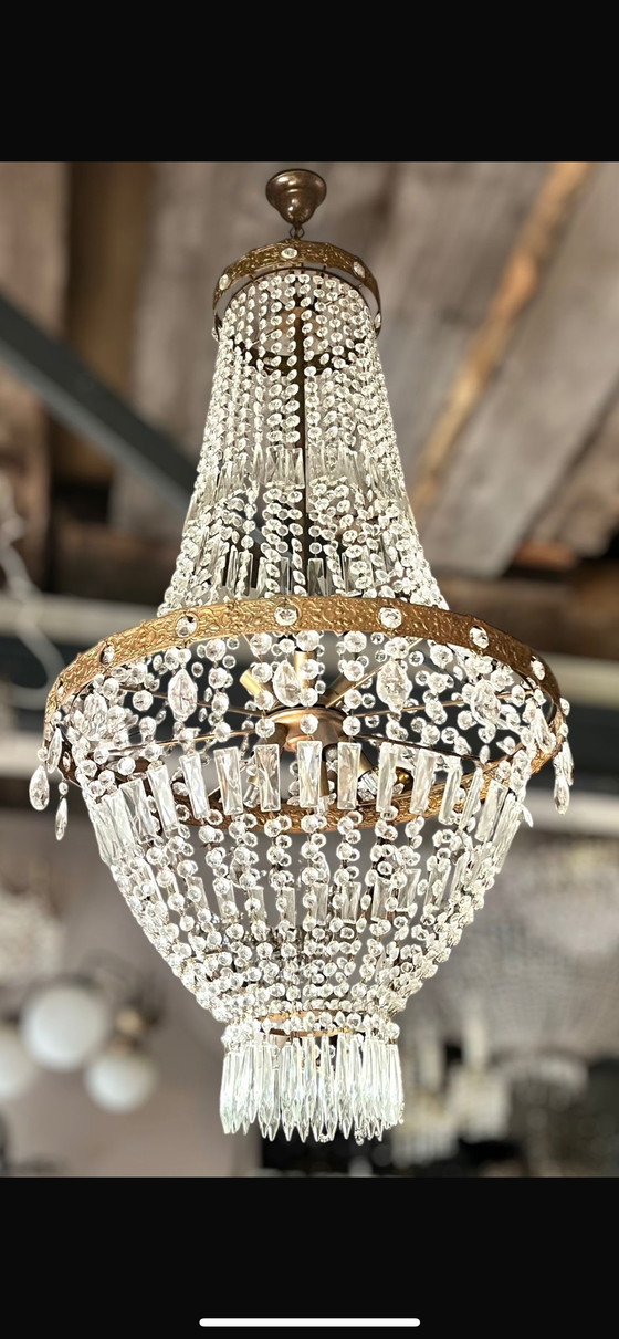 Image 1 of Antique crystal chandelier