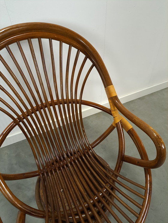 Image 1 of Rotan Manou Draai Stoel Vintage