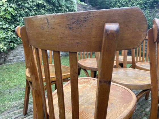 Image 1 of 7 sillas de bistró Baumann, sillas de cocina, años 50, Francia