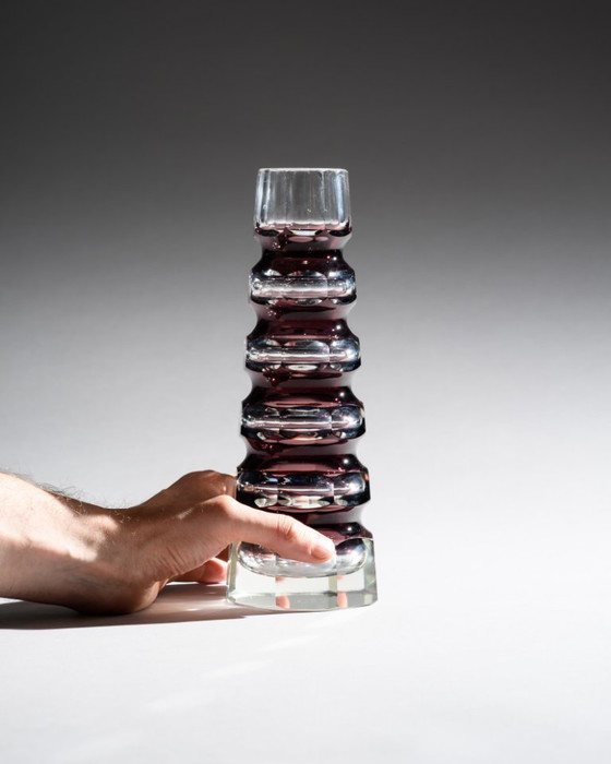 Image 1 of Block Vase Duo Ilm-Kristall GDR Attributed Josef Hoffmann Oldřich Lipský Exbor