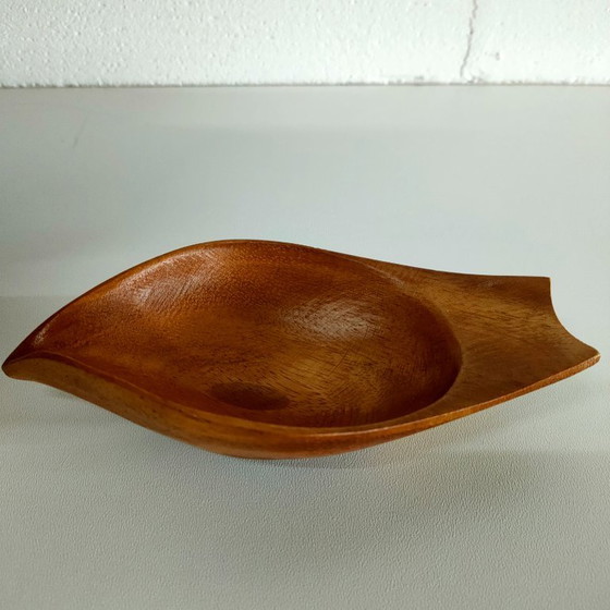 Image 1 of Vintage wooden 'Lotus Flower' appetizer server (appetizer dishes)