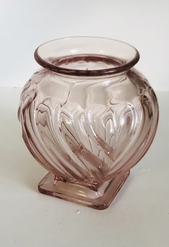 Image 1 of Vaso in vetro Rosaline in stile Art Déco di Rudolf Schrötter per Inwald