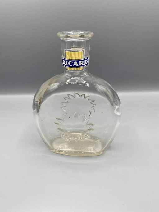 Promotional Ricard Carafe - Molded Glass with Embossed Sun Design – glazen karaffen, Retro